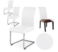 Alishomtll PU Chair Covers Set of 4 Waterproof Leather Chair Covers White