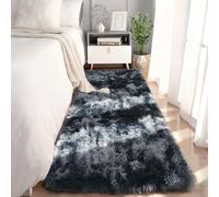 Alishomtll Rugs Living Room 60x110cm, Tie-Dye Dark Grey Area Rugs for Bedroom, Modern Anti Slip Soft Fluffy Shaggy Thick Rug, Washable Carpet Mat for Kids Room Lounge Office Floor Home Decor