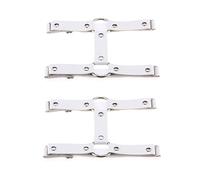 alisikee 2PCs Adjustable Elastic Leg Garter Belt, 2 Rows Fashion Thigh Garters for Women, Black/Red/Pink/White, White, One Size