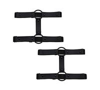 alisikee 2pcs Adjustable Faux Leather Leg Garter Belt, 2 Rows Elastic Punk Thigh Garter for Women Parties, Black-1, One Size