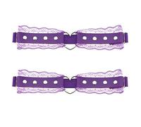 alisikee 2Pcs Adjustable Lace Heart-Shaped Thigh Garter, Elastic Leg Garters for Women, Purple, One Size