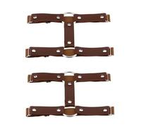 alisikee 2PCs Faux Leather 2 Rows Leg Garter Belt, Adjustable Fashion Thigh Garters for Women Parties, Brown, Brown, One Size