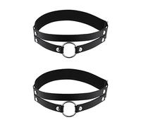 alisikee Adjustable O-ring Leg Garter, Elastic Thigh Garters Belt for Women, 1 Pair, Black, One Size