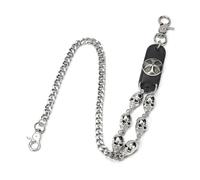alisikee Unisex Skull Pant Chains, 28.3in Heavy Duty Trousers Chains Hip Hop Jeans Chain with Lobster Clasps for Women Men Parties, One Size, Metal, No Gemstone