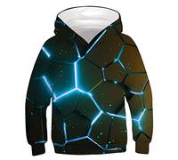 ALISISTER Hoodies for Boys Girls 3D Colorful Pattern Hooded Pockets Sweatshirt 12-13 Years Kids Casual Party Sport Hoodie Pullover Tops L