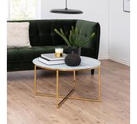 Alisma Coffee Table - Round - White Marble Effect and Gold