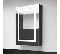 aliso bathroom mirrored cabinet in shining black with led