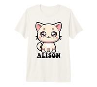 Alison Cute Kitty Cat Design for Girls Name Alison Premium T-Shirt