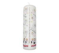 Alison Gardiner Angels & Choir Red with Musical Notes Advent Pillar Candle - Unscented Wax Christmas Countdown, 70hr Burn, Handmade in UK - Festive Candle for Table, Mantelpiece & Seasonal Décor
