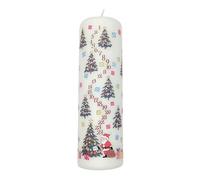 Alison Gardiner Christmas Trees Advent Pillar Candle - Unscented Wax Christmas Countdown, 70hr Burn, Handmade in UK - Festive Candle for Table, Mantelpiece & Seasonal Décor