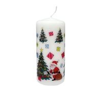 Alison Gardiner Christmas Trees Mini Pillar Candle - Unscented Wax Christmas Candle, 40hr Burn, Handmade in UK - Perfect for Adding Warmth to Table Displays & Seasonal Décor