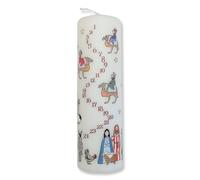 Alison Gardiner Nativity Christmas Wax Unique Festive Advent Pillar Candle 50 Hours Burn Time 4.5 cm x 25.5 cm
