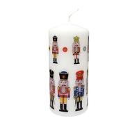 Alison Gardiner Nutcracker Mini Pillar Candle - Unscented Wax Christmas Candle, 40hr Burn, Handmade in UK - Perfect for Adding Warmth to Table Displays & Seasonal Décor