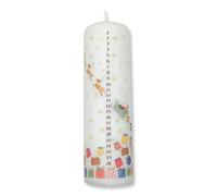 Alison Gardiner Santa's Sleigh Advent Pillar Candle - Unscented Wax Christmas Countdown, 70hr Burn, Handmade in UK - Festive Candle for Table, Mantelpiece & Seasonal Décor