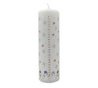 Alison Gardiner Snowmen Advent Pillar Candle - Unscented Wax Christmas Countdown, 70hr Burn, Handmade in UK - Festive Candle for Table, Mantelpiece & Seasonal Décor