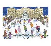 Alison Gardiner Traditional Card Advent Calendar Large - Christmas Ice Skating