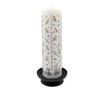 Alison Gardiner Winter Birds Advent Pillar Candle - Unscented Wax Christmas Countdown, 70hr Burn, Handmade in UK - Festive Candle for Table, Mantelpiece & Seasonal Décor