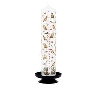 Alison Gardiner Winter Birds Wax Christmas Advent Pillar Candle 50 Hours Burn Time 4.5 cm x 25.5 cm