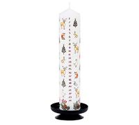 Alison Gardiner Winter Wildlife Wax Christmas Advent Pillar Candle 50 Hours Burn Time 4.5 cm x 25.5 cm