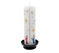 Alison Gardiner Wise Men Candle - Unscented Wax Christmas Countdown, 70hr Burn, Handmade in UK - Festive Candle for Table, Mantelpiece & Seasonal Décor