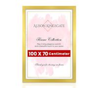 Alison Kingsgate 100x70CM Gold Photo Frame - Engineered Wood Picture Frame with Shatter Perspex Front - Ideal for Certificates & Artwork - Wall Hanging