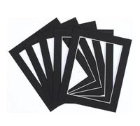 Alison Kingsgate 10X8 Black 3 Pack Picture Mounts for 8X6 Aperture - Precision Cut Cardboard Photo Mounts - Ideal for Posters, Prints & Certificates - Available in A1(A2) to 100X70CM(90X60CM)