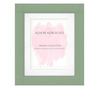 Alison Kingsgate 10x8 Green Picture Frame with Mount for 8x6 Photo - Engineered Wood Photo Frame with Precision Cut Cardboard Mount - Ideal for Posters - Sizes & Colours Available