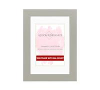 Alison Kingsgate 10x8 Light Grey Picture Frame with Mount for 8x6 Photo - Engineered Wood Photo Frame with Precision Cut Cardboard Mount - Ideal for Posters - Sizes & Colours Available