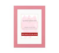 Alison Kingsgate 10x8 Pink Picture Frame with Mount for 8x6 Photo - Engineered Wood Photo Frame with Precision Cut Cardboard Mount - Ideal for Posters - Sizes & Colours Available