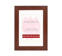 Alison Kingsgate 10x8 Rose Wood Picture Frame with 8x6 Mount - Engineered Wood Photo Frame with Precision Cut Cardboard Mount - Ideal for Posters -Sizes & Colours Available