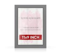 Alison Kingsgate 11x9 Dark Grey Photo Frame - Engineered Wood Picture Frame with Shatterproof Perspex Front-Ideal for Certificates & Artwork-Wall Hanging or Tabletop