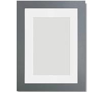 Alison Kingsgate 12X10 Dark Grey Picture Frame with Mount for 10X8 Photo - Engineered Wood Photo Frame with Precision Cut Cardboard Mount - Ideal for Photo, Poster & Artwork - Wall or Tabletop Display