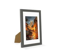 Alison Kingsgate 12x10 Dark Grey Picture Frame with Mount for 10x8 Photo - Engineered Wood Picture Frame with Precision Cut Cardboard Mount - Ideal for Posters - Multiple Sizes & Colours Available