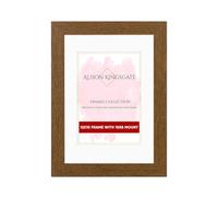 Alison Kingsgate 12X10 Dark Oak Picture Frame with Mount for 10X8 Photo - Engineered Wood Photo Frame with Precision Cut Cardboard Mount - Ideal for Photo, Posters & Artwork - Wall or Tabletop Display