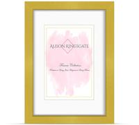 Alison Kingsgate 12x10 Gold Picture Frame with Mount for 10x8 Photo - Engineered Wood Picture Frame with Precision Cut Cardboard Mount - Ideal for Posters - Multiple Sizes & Colours Available