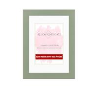Alison Kingsgate 12X10 Green Picture Frame with Mount for 10x8 Photo - Engineered Wood Photo Frame with Precision Cut Cardboard Mount - Ideal for Posters - Sizes & Colours Available