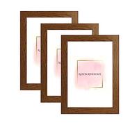 Alison Kingsgate 12X8 Dark Oak Modern Photo Frames Pack of 3 - Engineered Wood Picture Frame with Perspex Front - Ideal for Certificates - Wall Mount or Tabletop - Multiple Sizes & Colors