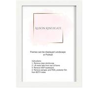 Alison Kingsgate 12x8 White Picture Frames With Clear Perspex Safety Glass Front & Wall Hanging Hooks - Poster Frames - 12X8 White Photo Frames (12 x 8 Inch)