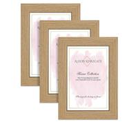 Alison Kingsgate 12X9 OAK Modern Photo Frames Pack of 3 - Engineered Wood Picture Frame with Perspex Front - Ideal for Certificates - Wall Mount or Tabletop - Multiple Sizes & Colors