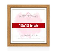 Alison Kingsgate 13X13 Oak Thin Photo Frame-Engineered Wood Picture Frames with Shatterproof Perspex - Ideal for Certificates & Artwork-Wall Mount or Tabletop - Multiple Sizes & Colours Available