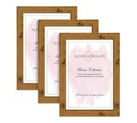Alison Kingsgate 14X10 Rustic Oak Modern Photo Frames Pack of 3 - Engineered Wood Picture Frame with Perspex Front - Ideal for Certificates - Wall Mount or Tabletop - Multiple Sizes & Colors