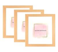 Alison Kingsgate 15X15CM Country Pine Modern Photo Frames Pack of 3 - Engineered Wood Picture Frame with Perspex Front - Ideal for Certificates - Wall Mount or Tabletop - Multiple Sizes & Colors