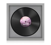 Alison Kingsgate 16×16" Vinyl Record Frame for 12 Inch LP Disc - Premium Light grey Photo Frames with Mid Grey Mount - Engineered Wood with Shatterproof Perspex Front - Modern Display for Music Lovers
