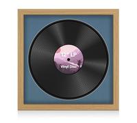 Alison Kingsgate 16×16" Vinyl Record Frame for 12 Inch LP Disc - Premium Light Oak Photo Frames with Pompadour Mount - Engineered Wood with Shatterproof Perspex Front - Modern Display for Music Lovers