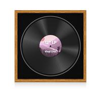 Alison Kingsgate 16×16" Vinyl Record Frame for 12 Inch LP Disc - Premium Oak Photo Frames with Black Mount - Engineered Wood with Shatterproof Perspex Front - Classic Display for Music Lovers