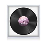 Alison Kingsgate 16×16" Vinyl Record Frame for 12 Inch LP Disc - Premium Silver Photo Frames with White Mount - Engineered Wood with Shatterproof Perspex Front - Classic Display for Music Lovers