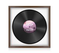 Alison Kingsgate 16×16" Vinyl Record Frame for 12 Inch LP Disc - Premium Walnut Photo Frames with White Mount - Engineered Wood with Shatterproof Perspex Front - Classic Display for Music Lovers