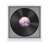 Alison Kingsgate 16×16" Vinyl Record Frame for 12 Inch LP Disc - Premium White Photo Frames with Mid Grey Mount - Engineered Wood with Shatterproof Perspex Front - Classic Display for Music Lovers