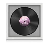 Alison Kingsgate 16×16" Vinyl Record Frame for 12 Inch LP Disc - Premium White Photo Frames with Silver Mount - Engineered Wood with Shatterproof Perspex Front - Modern Display for Music Lovers