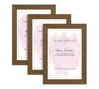 Alison Kingsgate 18X12 Dark Oak Modern Photo Frames Pack of 3 - Engineered Wood Picture Frame with Perspex Front - Ideal for Certificates - Wall Mount or Tabletop - Multiple Sizes & Colors